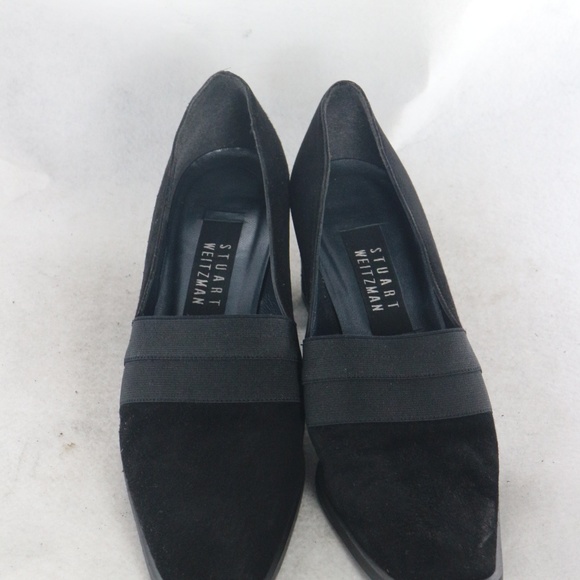 STUART WEITZMAN Black Suede Pumps Heels Sz 8 US Wmn Narrow - Picture 3 of 8